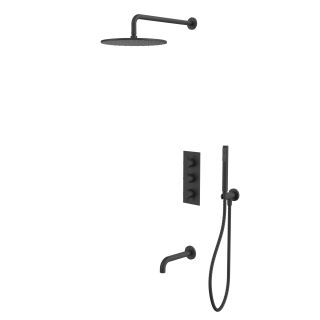 Душевой комплект термостатический WHITECROSS Y YSET11BL чёрный матовый